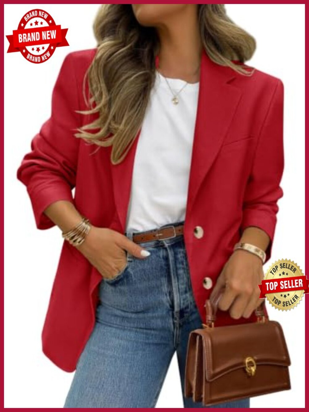 Women's Open Front Blazer Long Sleeve Business Casual Suit Jacket
